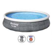 PISCINA FAST SET AUTOPORTANTE TONDA CM.457X84H. kg.23,3 lt.9.677 filtro cartuccia (art.57313) BESTWAY