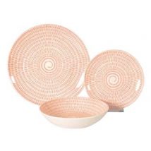 SERVIZIO DI PIATTI SPIRALE MATTONE IN PORCELLANA- - servizio contenente 18 piatti - 1 confezione XTRA