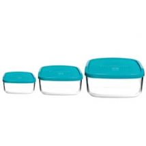 CONTENITORI FRIGOVERRE CLASSIC QUADRO- - cm.22x22 - cl.280 - 4 pezzi BORMIOLI