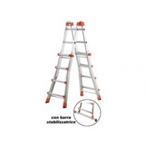 SCALA MULTIFUNZIONE TELESCOPICA PEPPINA EN 131 4+4 g. ap. cm.378h. cm.55x24x115h. Kg.11 AL020 GIERRE