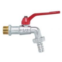 RUBINETTO A SFERA CON MANIGLIA A LEVA- - M 1/2 con portagomma F 3/4 - 10 pezzi FIV