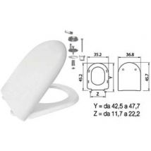 SEDILE WC IN TERMOINDURENTE LUNA 2 BIANCO CERNIERE INOX H050 coprivaso copriwater SANIPLAST