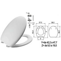 SEDILE WC IN TERMOINDURENTE MAMBO BIANCO CERNIERE INOX H050 coprivaso copriwater SANIPLAST