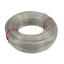 CAVETTO ACCIAIO ZINCATO RIVESTITO IN PVC TRASPARENTE- - ø mm.5 in rotoli da mt.100 - 100 mt