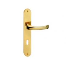 MANIGLIA RIO CON PLACCA IN OTTONE- - mm.70 foro normale - 2 paio