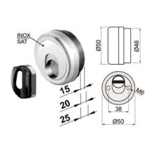 DEFENDER MAGNETICO MAG MONOLITO ANTIACIDO MR500 CROMO SATINATO ø mm.50x15h. compatibile con serrature Cipierre DISEC