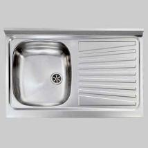 LAVELLO INOX UNA VASCA APPOGGIO 100 x 50 Dx CM