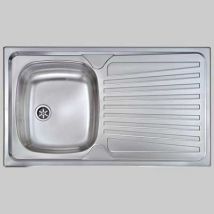 LAVELLO INOX UNA VASCA INCASSO 86 x 50 Dx CM