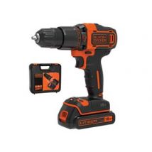 TRAPANO AVVITATORE BATTERIA LITO 18V CON PERCUSSIONE (BDCHD18KQW) 1 batteria Litio da 1,5 Ah BLACK&DECKER
