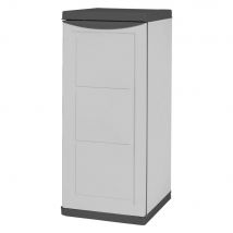 ARMADIO BASSO PORTA BOMBOLA 'COLONNA' cm 40 x 45 x h.91 - grigio/nero - TRIOPLAST