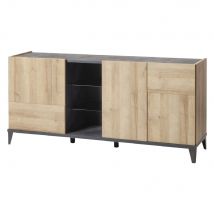 CONTROMOBILE LINEA 'VITTORIA' cm. 45 x 180 x h.84 - rovere/grigio (3 ante) - COMPOSAD