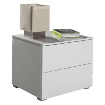 COMODINO LINEA 'PRIVILEGIO' cm. 44 x 55 x h.44 - bianco laccato (2 cassetti) - COMPOSAD