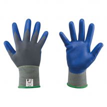 GUANTI NITRILE/NYLON 'GINGER' Tg. 9 - colore blu/grigio- 12 coppia - NERI