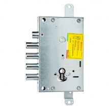 SERRATURA DA APPLICARE TRIPLICE PER PORTE BLINDATE '165' interasse pistoni 37 mm - E64 SX - SECUREMME