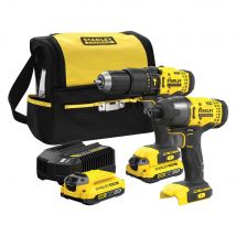 KIT AVVITATORI A BATTERIA 'SFMCK465D2S-QW' kit 18V - x2 2,0 Ah Litio - STANLEYFATMAX