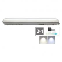 PLAFONIERA DOPPIO TUBO LED CAMBIA TONO 2 x 56W - 4000/6500K mm.1500 x 100 x 68 mm - NOVAITALIA