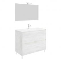 MOBILE BAGNO 'LISBONA' base cm 80 x 47 x h.85 - colore rovere bianco - SAVINIDUE