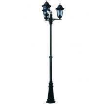 LAMPIONE 3 LUCI SU PALO MODELLO BERLINO 3X100w IP44 cm.230h. colore nero SYNTESY
