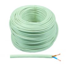 CAVO ELETTRICO BIPOLARE SIMILGOMMA BIANCO H05VV-F- - 2x mmq.1 colore bianco - 100 mt
