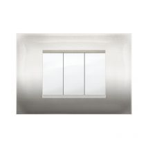 PLACCA MIVIDA PLANA ACCIAIO SATINATO 3P- 10,0 pz