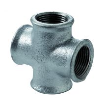 RACCORDO A CROCE INTERMEDIO IN GHISA MALLEABILE ZINCATO 3 GEORG FISHER