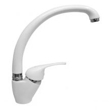 RUBINETTO MISCELATORE MONOCOMANDO PER LAVELLO CANNA ALTA BIANCO 3/8 PORTA & BINI RUBINETTERIE SNC