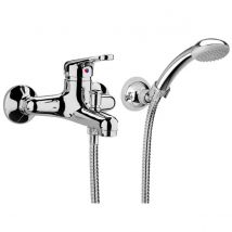 Rubinetto miscelatore monocomando per vasca esterno con doccia serie pegaso Con attacco duplex e flessibile mt 1,5 Rubinetteria paffoni spa