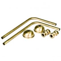 COPPIA CANNETTE IN OTTONE A SQUADRA COLORATA ø12X150X250 DORATA PORTA & BINI RUBINETTERIE SNC