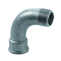 RACCORDO CURVO 90 ° MASCHIO FEMMINA IN GHISA MALLEABILE ZINCATA 21/2 GEORG FISHER