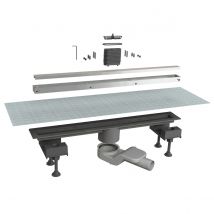 Canalina doccia sifonata con griglia per scarico a pavimento modello canalissima Dim. mm(lxpxh):950 corpo/900 griglia x122x120/75 Bonomini s.r.l.