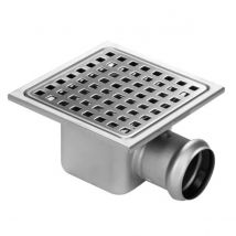 PILETTA IN ACCIAIO INOX 304 150x150 MM USC. ORIZZONTALE ø50 GEBO ITALIA Srl