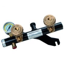 CENTRALINA GAS 2 RUBINETTI PER GPL CON VALVOLA DI SICUREZZA E MANOMETRO C/VALVOLA E MANOMETRO NOVACOMET