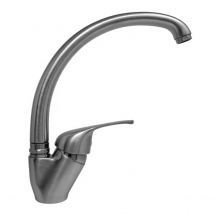 RUBINETTO MISCELATORE MONOCOMANDO PER LAVELLO CANNA ALTA CROMO SATINATO 3/8 PORTA & BINI RUBINETTERIE SNC""