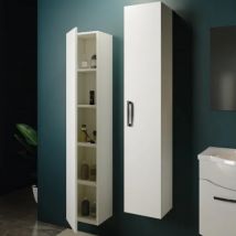 Colonna bagno sospesa in mdf 1 anta 120cm L=30cm h=120cm p=19cm bianca mobo