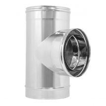 RACCORDO A TEE 90 DOPPIA PARETE ACCIAIO INOX AISI 316 PARTE INTERNA AISI 304 PARTE ESTERNA - ø250 INTERNO - ø300 ESTERNO - SP. 0,5 MM - EUF