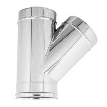 RACCORDO A TEE 135 ° MONOPARETE ACCIAIO INOX AISI 304 - EE ¸300 - EUF