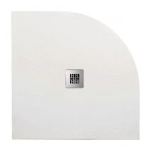 PIATTO DOCCIA SEMICIRCOLARE IN MARMORESINA BIANCO MODELLO STONE FREE H2,8 - CM 90X90 - BAR