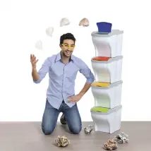 PATTUMIERA IMMONDIZIA POKER SET BAMA - COLORI MIX LT 20 CM 40X28 H.CM 31 CF=PZ 4- 1 confezioni