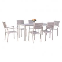 SET GIARDINO IN ACCIAIO 'ASSOS' colore beige - LIF