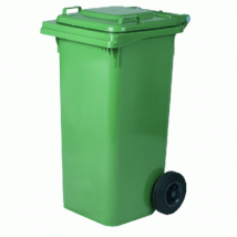 BIDONE QUADRO NETTEZZA URBANA CON RUOTE LT.120 cm.57x47,5x95h. verde XTRA
