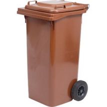 BIDONE QUADRO NETTEZZA URBANA CON RUOTE LT.120 cm.57x47,5x95h. marrone XTRA