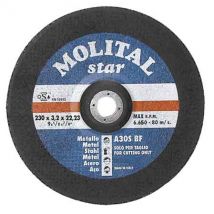 DISCO DA TAGLIO PER FERRO Ø 230x3,2 mm - 25 pezzi- MOLITAL