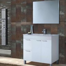 Mueble Lavabo Aktiva + Espejo + Lavabo Blanco