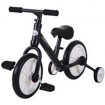 Bicicleta De Equilibrio Con Pedales Y Ruedas + 2 Años Negra