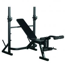 Banco De Pesas Fitness Con Respaldo Regulable Negro 175X98x30 Cm