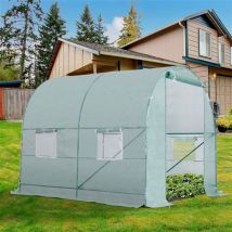 Caseta Invernadero Outsunny Con Puerta+Ventanas Verde 198X245x200 Cm