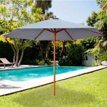 Parasol Hexagonal Aktive Garden Con Mástil De Madera Antracita Ø300x250 Cm