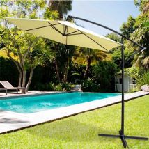 Parasol Lateral Banana Aktive Garden Con Manivela Crema Ø300x245 Cm