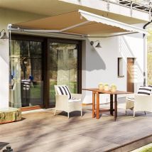 Toldo Manual Outsunny Con Manivela Ángulo Ajustable Crema 160X295x0-250 Cm