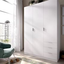 Armario Essen 3 Puertas+3 Cajones Blanco 184X121x52 Cm